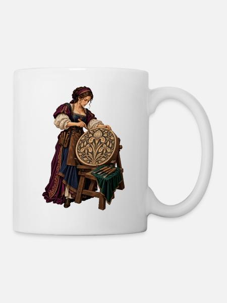 Mittelalterliches Schildornament - Tasse - Weiß