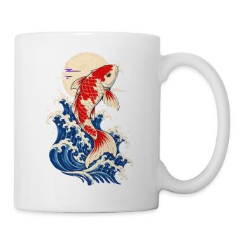 Koi-fische Japanische Koi-fische Koi-karpfen - Tasse - Weiß - Rechts
