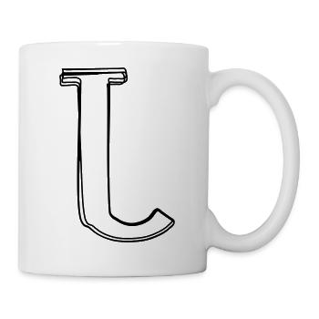 Kleinbuchstabe l handgezeichnet - Tasse - Weiß - Rechts