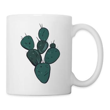 Teal-Kaktus-Cluster - Tasse - Weiß - Rechts