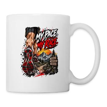 Mein Tempo, mein Rennen – Motivation fürs Trailrunning - Tasse - Weiß - Rechts