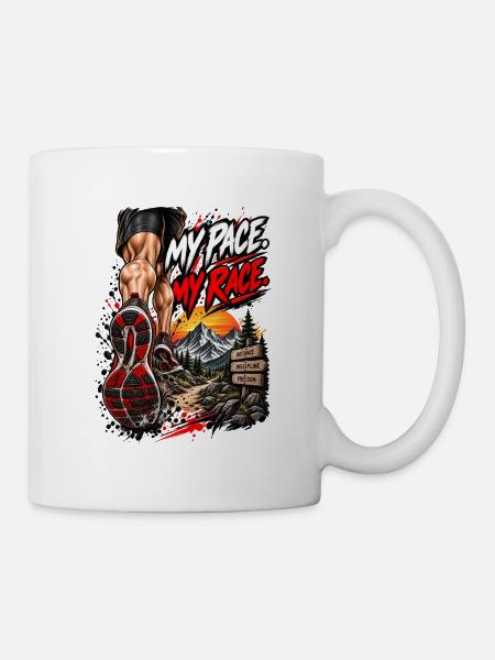 Mein Tempo, mein Rennen – Motivation fürs Trailrunning - Tasse - Weiß