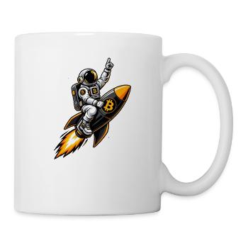 Bitcoin Astronaut auf Rakete - Bitcoin to the Moon - Tasse - Weiß - Rechts