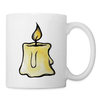 Goldenes Kerzenleuchten - Tasse - Weiß - Rechts