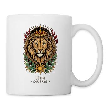 LÖWEN-TOTEM Mut - Tasse - Weiß - Rechts