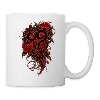 Crimson Heart Stammesrosen - Tasse - Weiß - Rechts