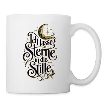 Sterne in die Stille – Ornamentale Typo - Tasse - Weiß - Rechts