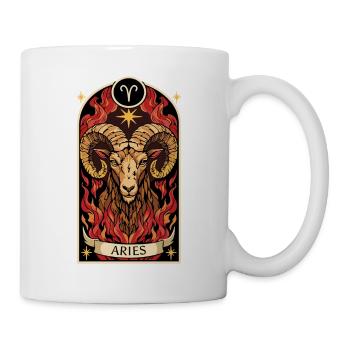 WIDDER-Tierkreiszeichen - Tasse - Weiß - Rechts