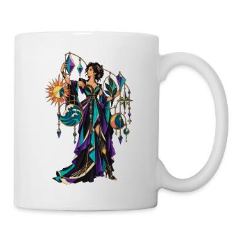 Szenografin mit Sonne, Mond und bunten Prismen - Tasse - Weiß - Rechts