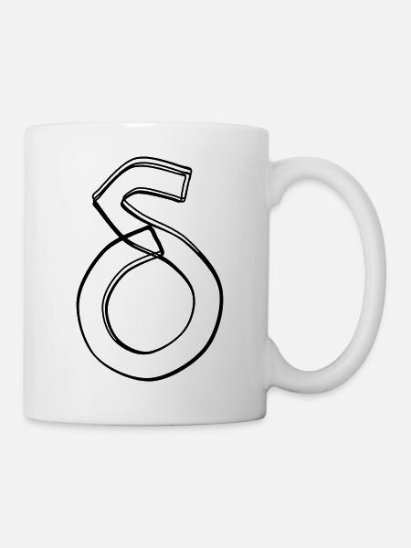 Griechischer Buchstabe Delta handgezeichnet - Tasse - Weiß
