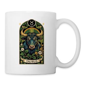 STIER-Tierkreiszeichen - Tasse - Weiß - Rechts