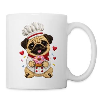 Mops Hund süßer Mops niedlicher Mops - Tasse - Weiß - Rechts