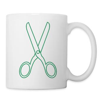 Schere - Tasse - Weiß - Rechts