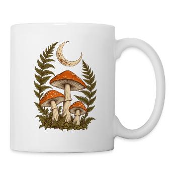 Pilzwald im Mondschein - Tasse - Weiß - Rechts