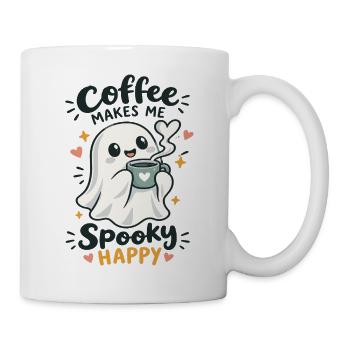 Kaffee-Spuk: Glücklicher Geist - Tasse - Weiß - Rechts