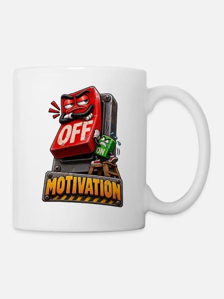 Motivation AUS – Humor-Schalter - Tasse - Weiß