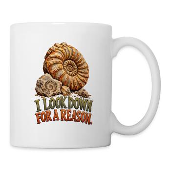 Fossiljagd-Ammoniten-Humor - Tasse - Weiß - Rechts