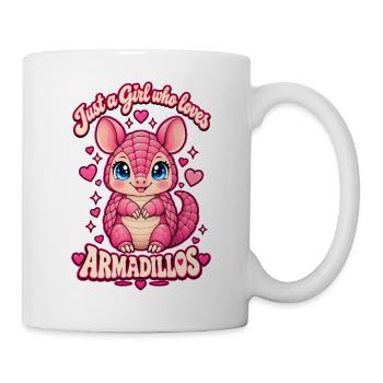 Just a Girl Who Loves Armadillos  Pink Valentine - Tasse - Weiß - Rechts