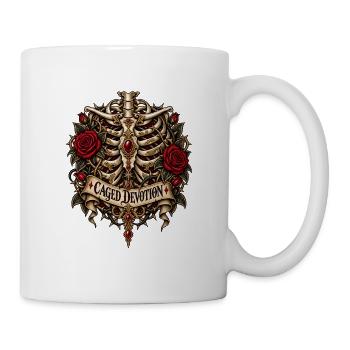 Caged Devotion Skelett-Wappen - Tasse - Weiß - Rechts