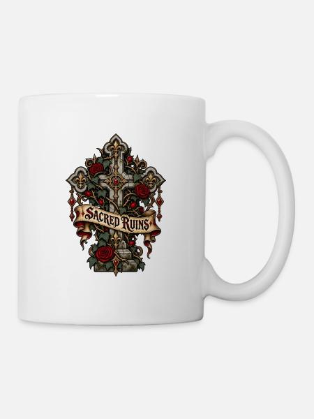 Heiliges Ruinen-Gotikkreuz - Tasse - Weiß