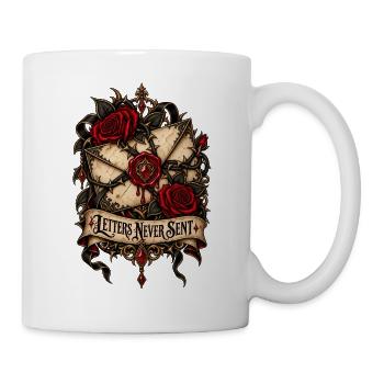 Nie verschickte Briefe: Gothic Rose Siegel - Tasse - Weiß - Rechts