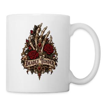 Tödlich zarte gotische Rosenhand - Tasse - Weiß - Rechts