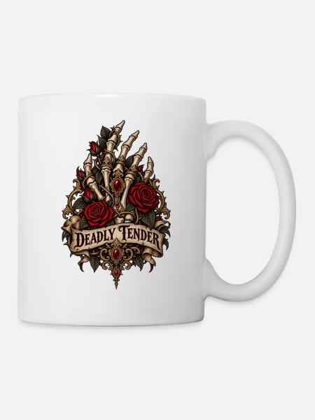 Tödlich zarte gotische Rosenhand - Tasse - Weiß