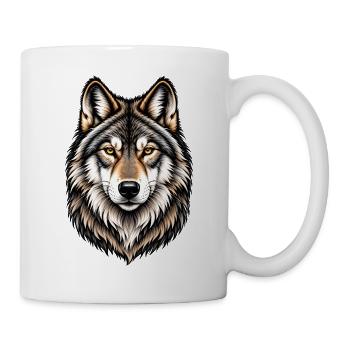 Majestätisches Wolfsporträt – Wilde Natur - Tasse - Weiß - Rechts
