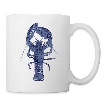 Blauer Hummer - Tasse - Weiß - Rechts