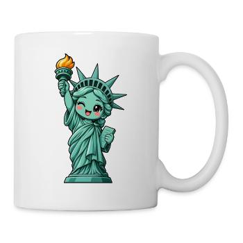 Freiheitsstatue Kawaii Style – New York - Tasse - Weiß - Rechts