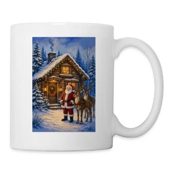 Winterwald Santa mit Rentieren - Tasse - Weiß - Rechts