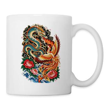 Drache und Phönix in Molten - Tasse - Weiß - Rechts
