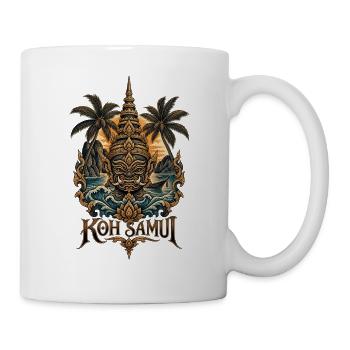 Koh Samui Tempelmaske Küstenzauber - Tasse - Weiß - Rechts
