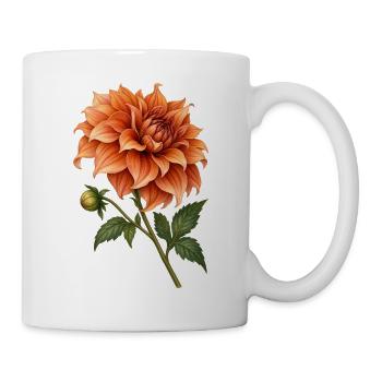 Kupfer-Dahlia am Ende des Sommers - Tasse - Weiß - Rechts