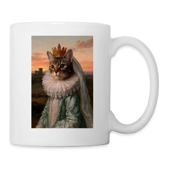 Königliches Katzenkönigin-Porträt - Tasse - Weiß - Rechts