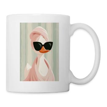 Pink Duck Glam mit Sonnenbrille - Tasse - Weiß - Rechts