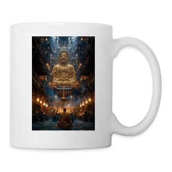 Goldener Buddha in der Heiligen Halle - Tasse - Weiß - Rechts