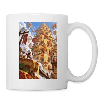 Käsegebundener Fantasieturm - Tasse - Weiß - Rechts