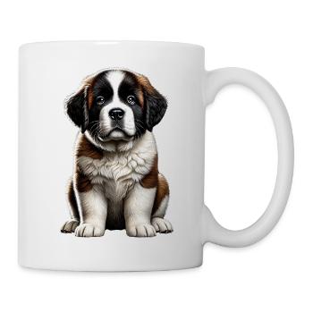 Saint Bernard Welpe Illustration - Tasse - Weiß - Rechts