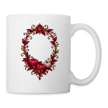 Herbstlicher Kürbis Kranz - Tasse - Weiß - Rechts