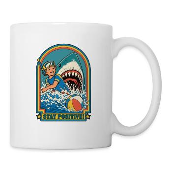 Positiv bleiben - Tasse - Weiß - Rechts
