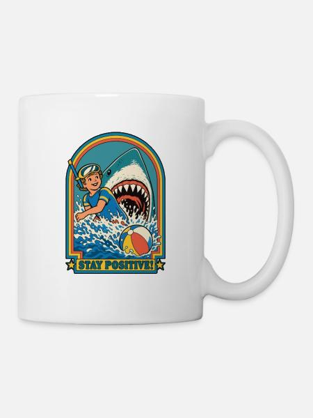 Positiv bleiben - Tasse - Weiß