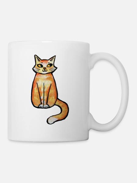 Sunny Whisker Katzen-Illustration - Tasse - Weiß