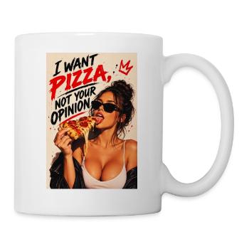 Pizza statt Meinung – Statement - Tasse - Weiß - Rechts