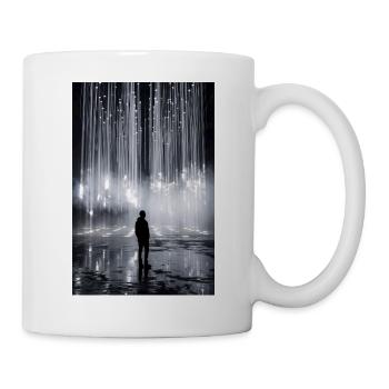 Leuchtende Lichtfall-Silhouette - Tasse - Weiß - Rechts