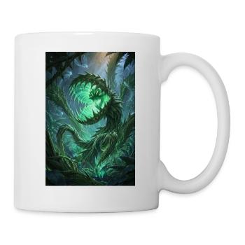 Grüne Schlange im Neonwald - Tasse - Weiß - Rechts