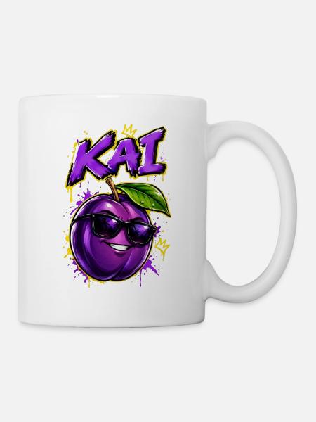 KAI Plum Graffiti Sonnenbrillen-Design - Tasse - Weiß
