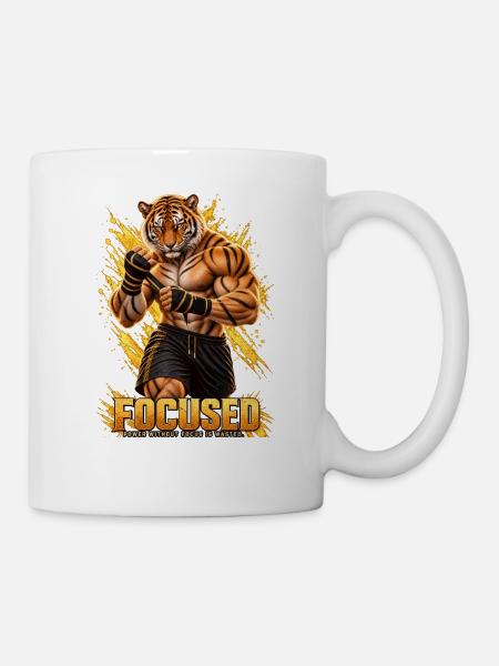 Tiger FOCUSED EP | Kraft und Konzentration - Tasse - Weiß