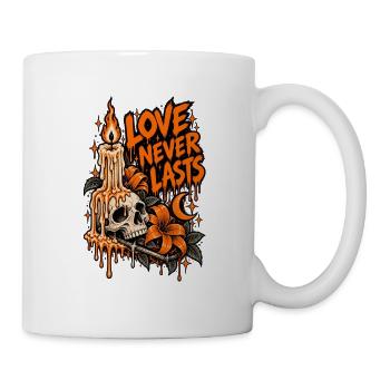 Love Never Dies Gothic Skull - Tasse - Weiß - Rechts