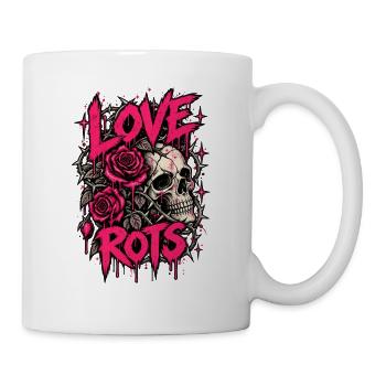 Love Rot Skull Roses Neon Goth - Tasse - Weiß - Rechts